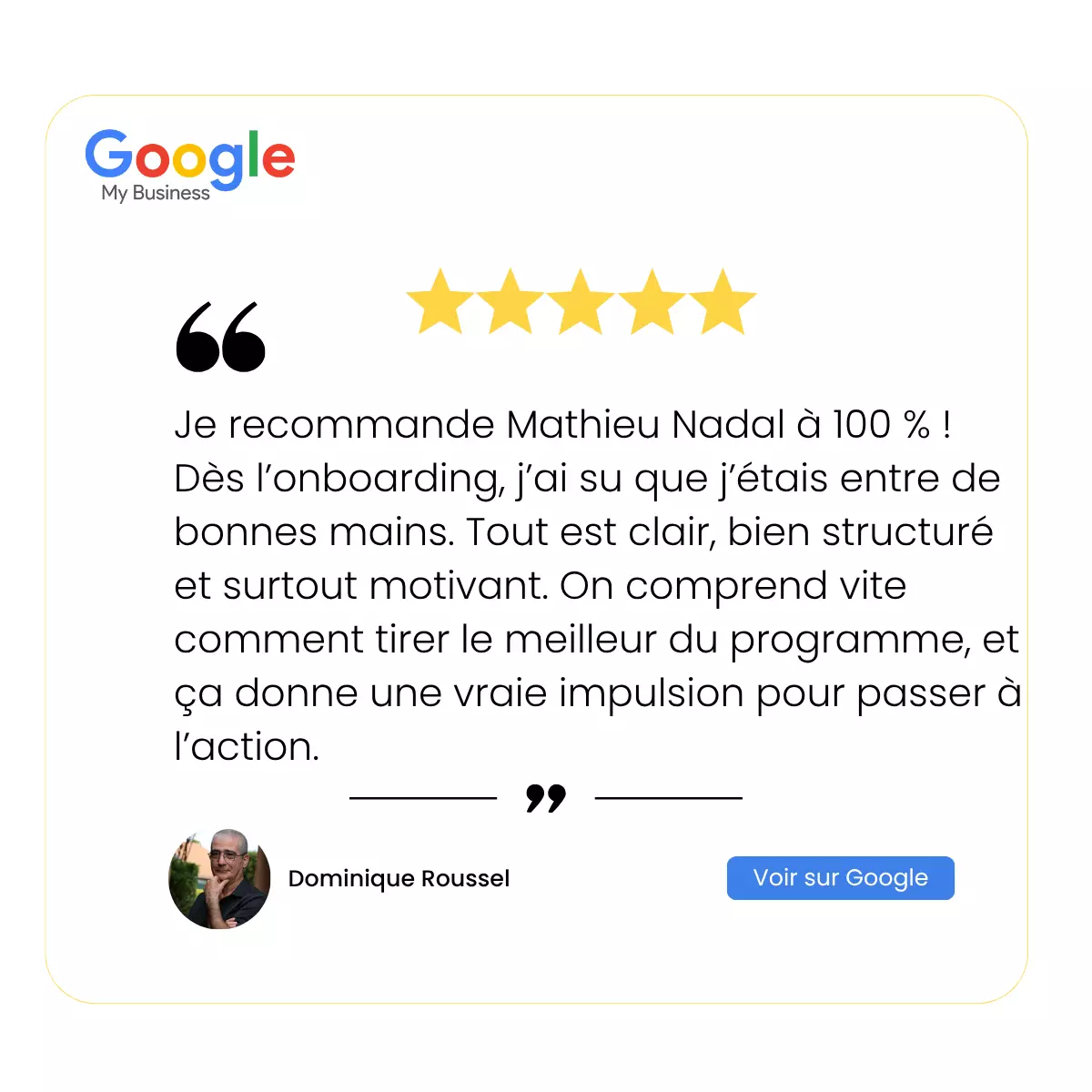 Mathieu NADAL business coach témoignage